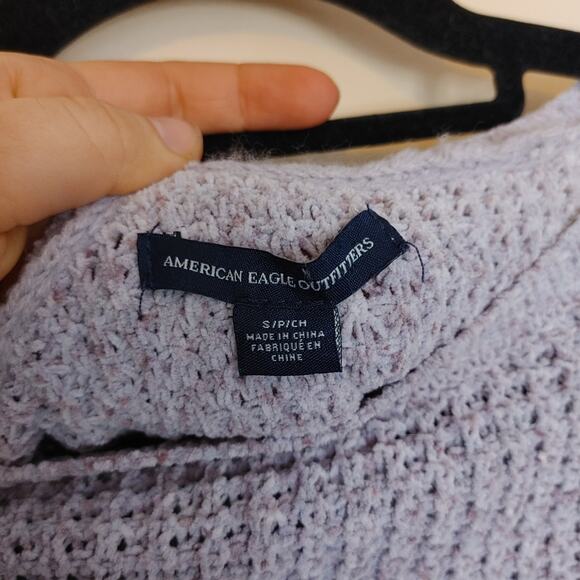 American Eagle Light Purple NWT NEW Distressed Top Sweater Size Small Soft - Picture 8 of 11